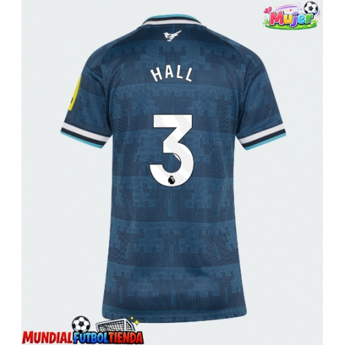 Camiseta Newcastle United Lewis Hall #3 Segunda Equipación Replica 2026-27 para mujer mangas cortas